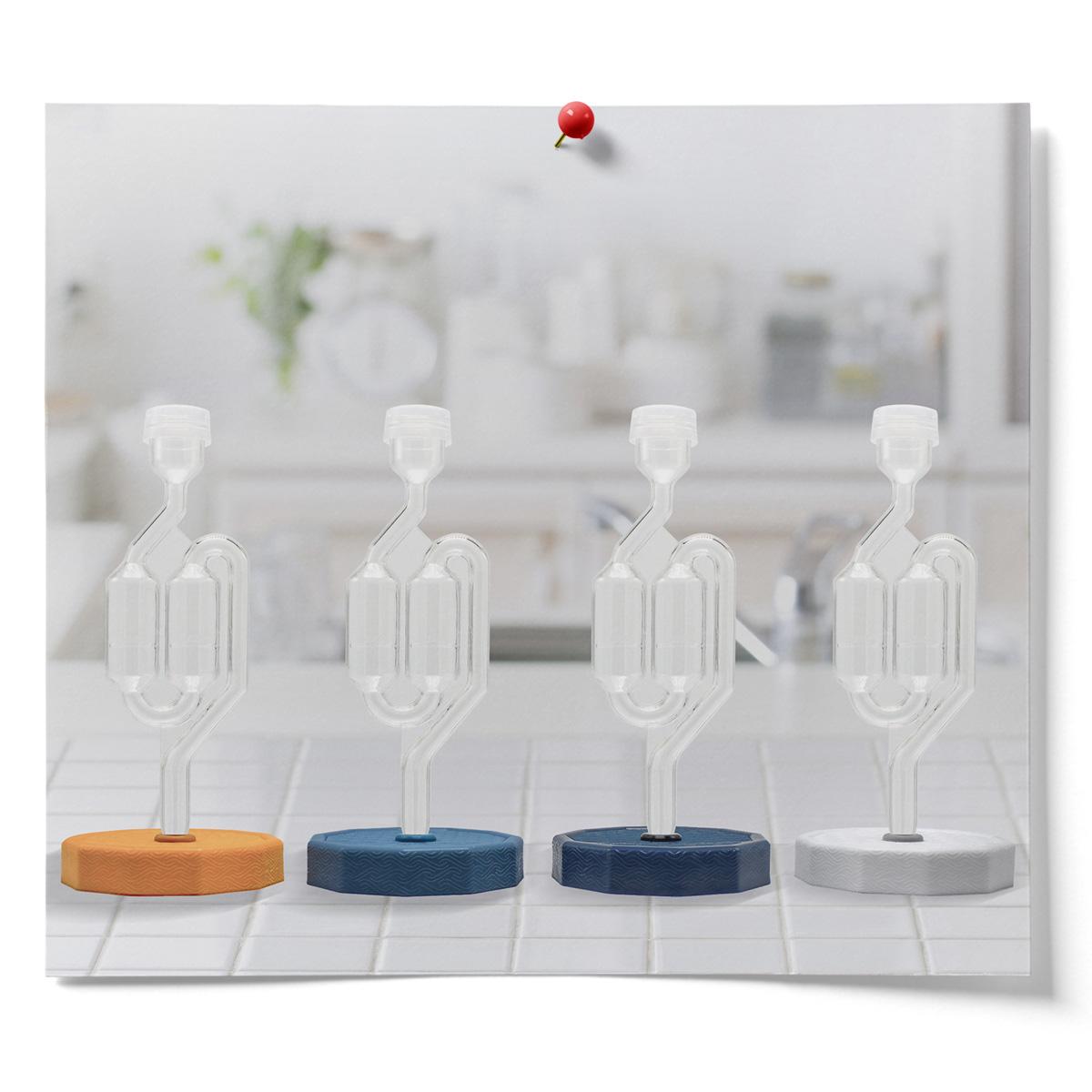 Fermentation Lids with S Airlocks for Wide Mouth Mason Jars - 4 Pack Fermentation Lids with S Airlocks for Wide Mouth Mason Jars - 4 Pack