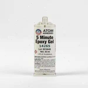 Atom Adhesives 5 Minute Epoxy Gel 14265 50mL Cartridge Strongest Bonds Most Substrates Fast Cure 1-2 Hours Resistant to Organic Inorganics