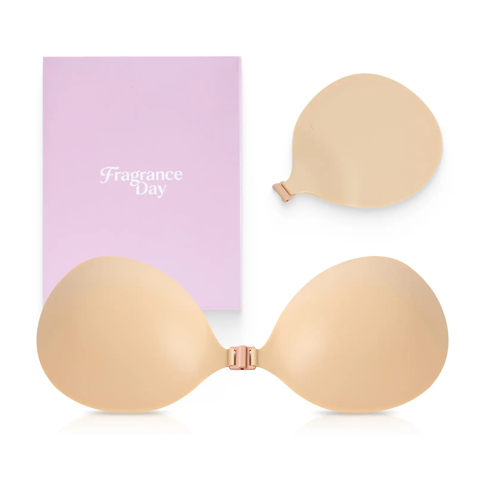 Fragrance Day Strapless Bra – No.1 Push-up Sticky Bra, Waterproof & Sweat-proof Invisible Bra,  Includes Storage Board & Replaceable Pads Womenswear