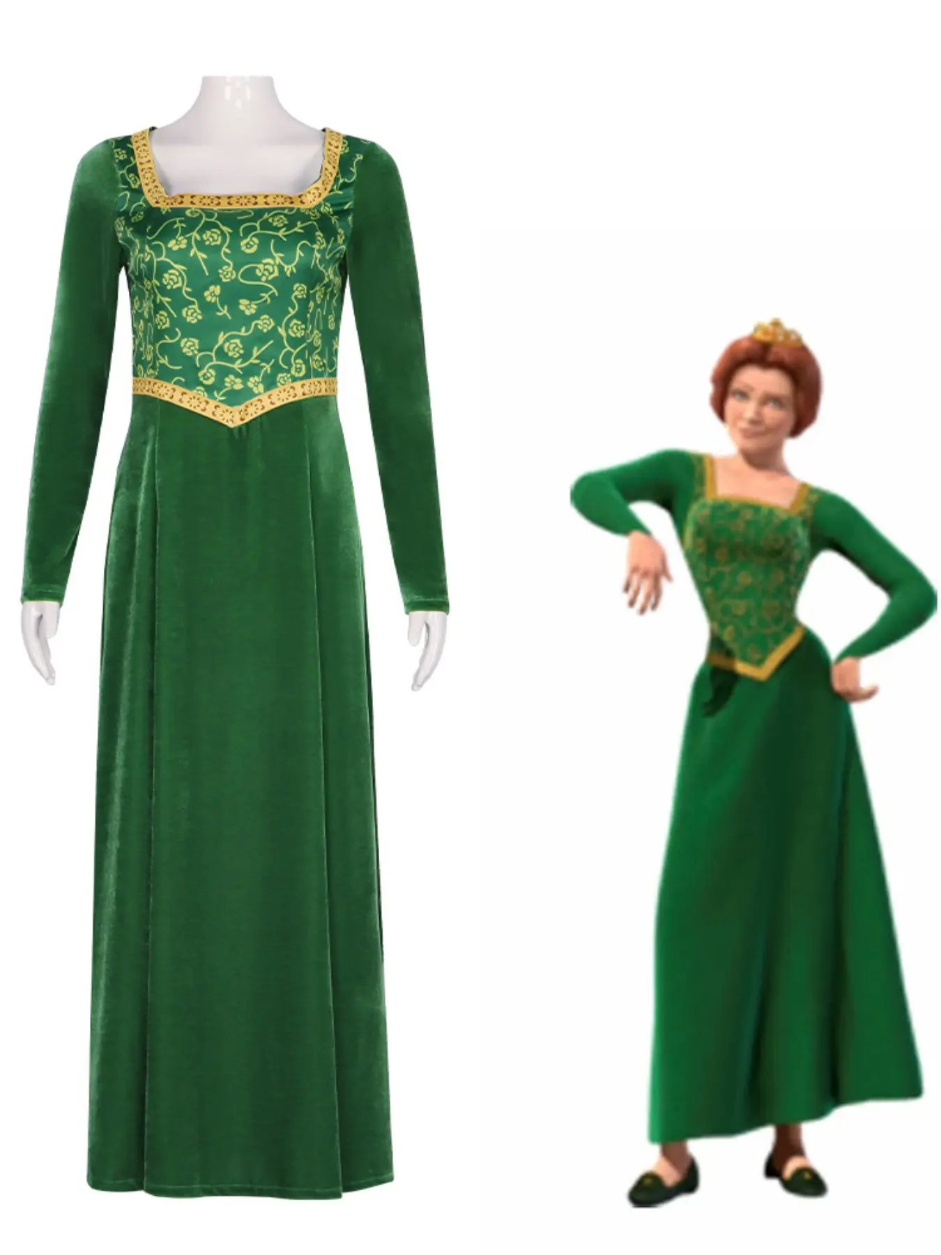 Princess Fiona Party Cosplay Costume Dress Role Play, Clothes Womenswear, Fitted Regular Length, All Seasons, No Ca Prop 65 Re