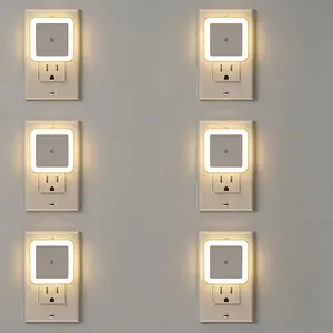 Night Light, Night Lights Plug into Wall 6-Pack, Plug in Night Light, Dusk to Dawn Nightlight Led Night Lights for Bedroom, Bathroom, Hallway Warm White Home Lighting