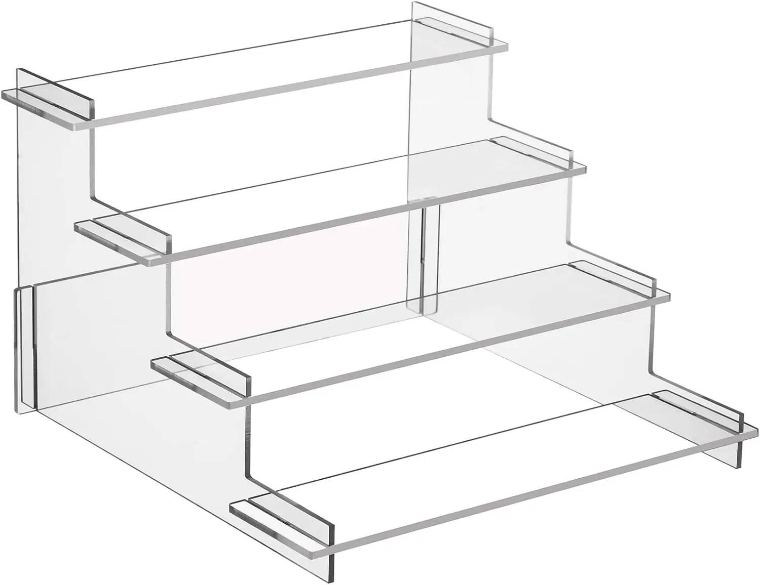 4 Tier Acrylic Display Risers, Perfume Organizer Stand, Cupcake Stand Holder, Clear Shelf Risers for Display Stands for Funko POP Figure, Dessert Shelves for Party, Decoration