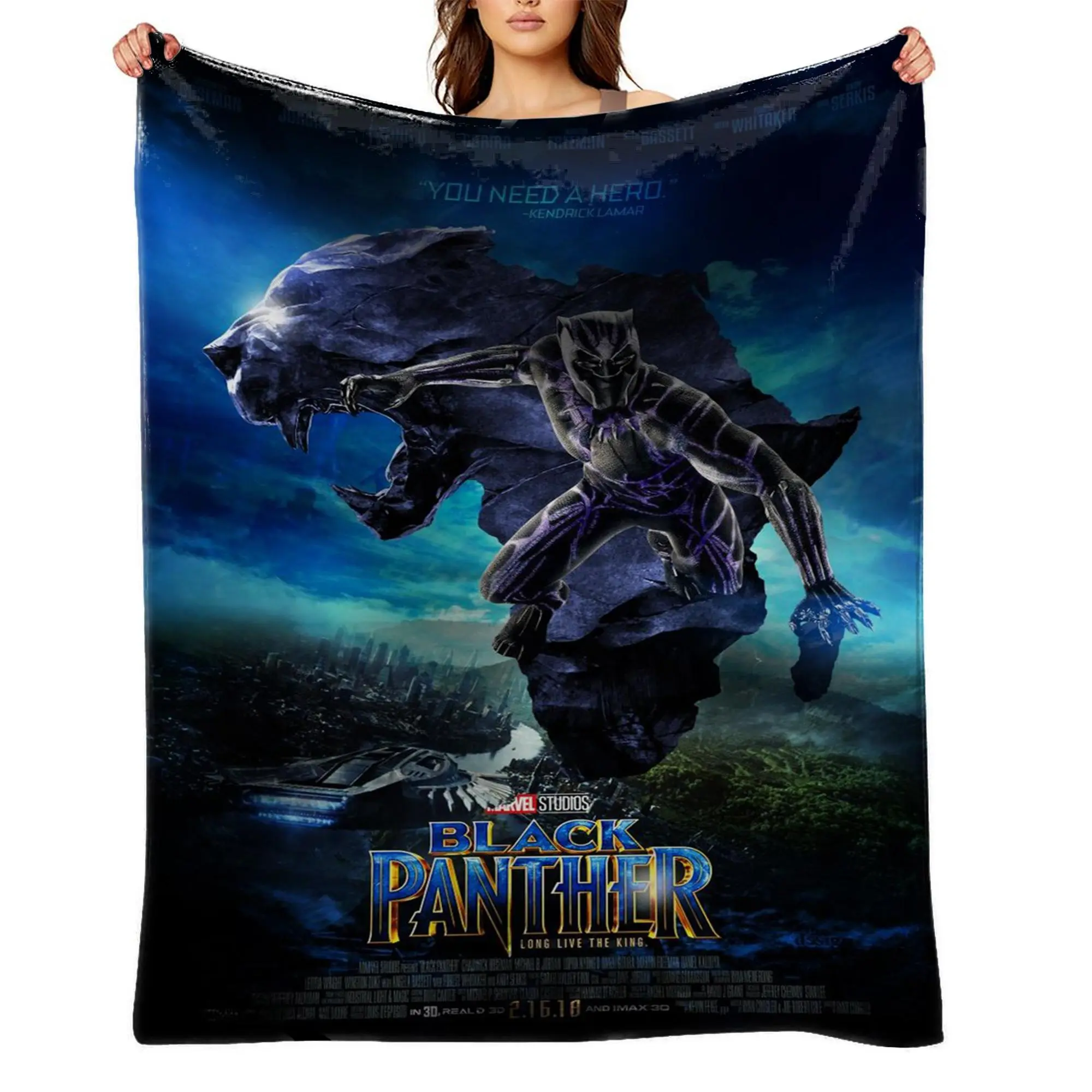 Black Panther Ultra Soft Flannel Fleece Blanket | Cozy Lightweight Throw Blanket for Couch, Sofa, Bed & Travel a-148