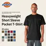 Dickies | Men's Heavyweight Short Sleeve Pocket T-Shirt, 100% Cotton, Relaxed Fit, Functional Chest Pocket, Classic Workwear Casual Style