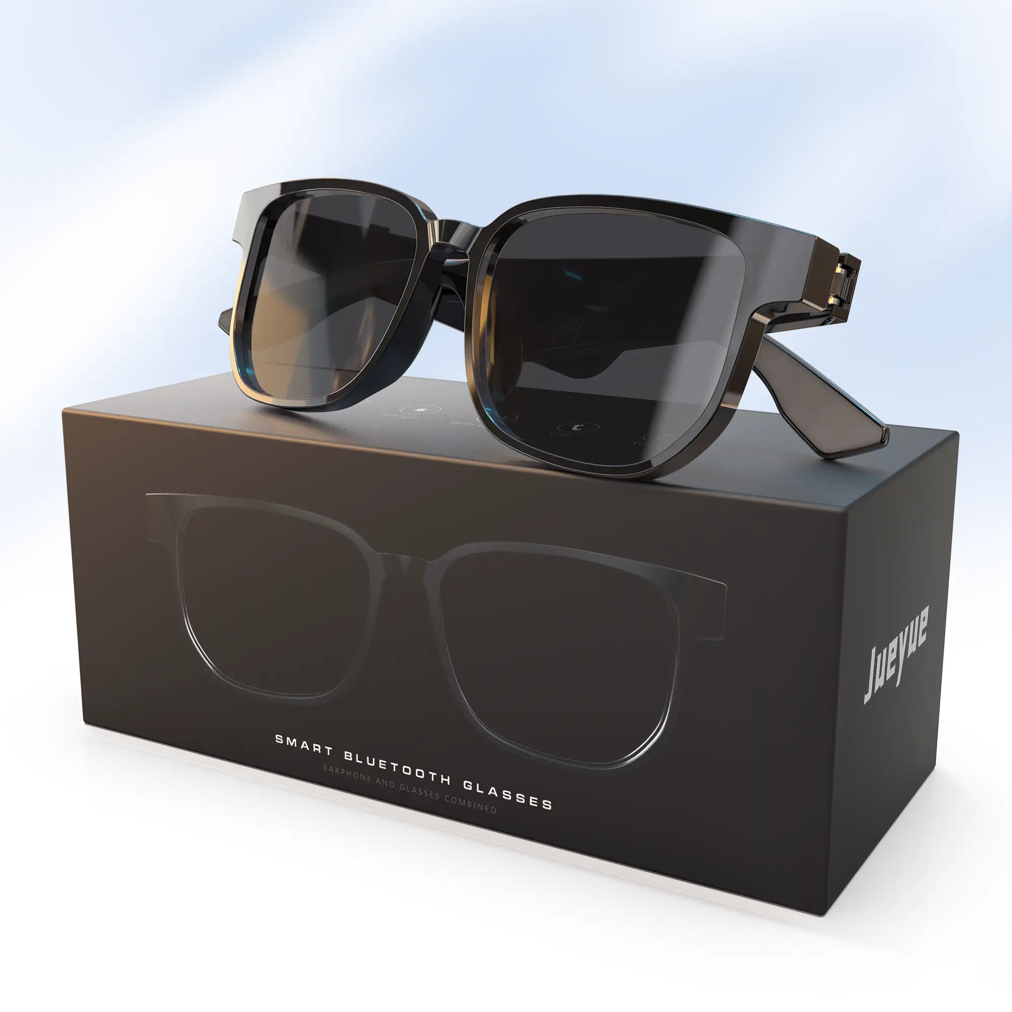 Jueyue Wireless Bluetooth smart sunglasses with built-in speaker,designed sports/outdoor UV protection and voice control,holiday gift,Christmas gift