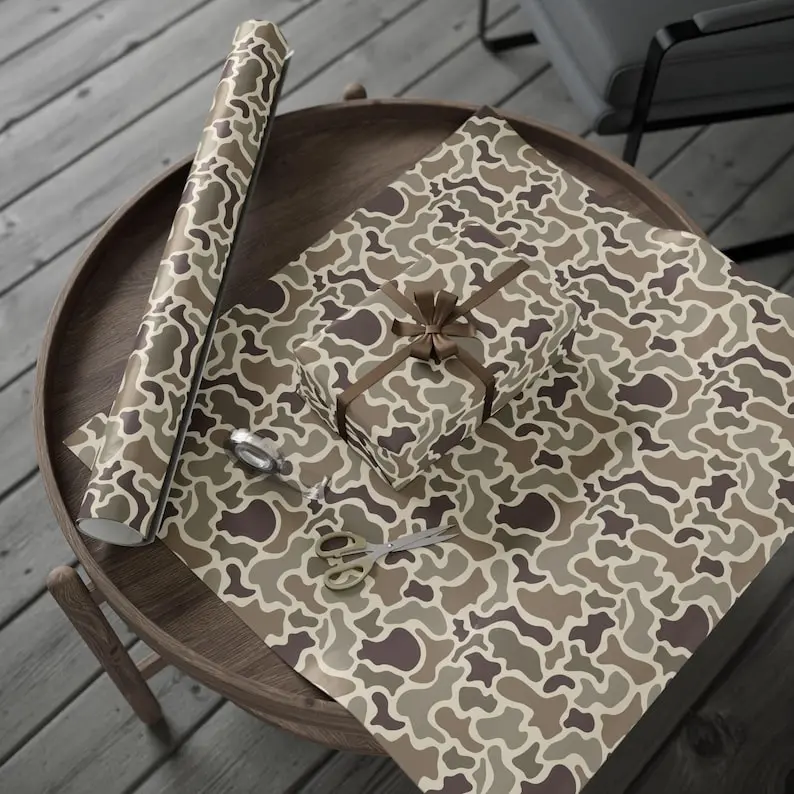 Wrapping Paper, Duck Camo Gift Wrap, Stylish Camouflage Hunter Holiday Packaging