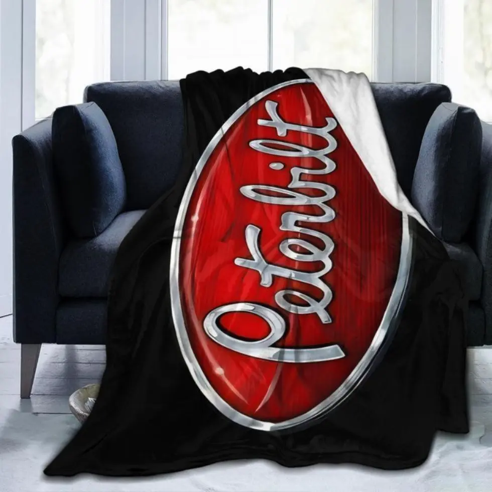 Retro style PETERBILT theme print super soft flannel blanket, multi-purpose warm and comfortable living room office sofa travel Cartoon Blanket Halloween and Christmas Gifts sizes 60*80,30*40(baby ),40*50(kids),50*60