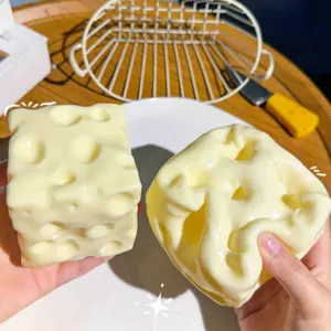 Giant Cheese Pressure Sensory Toy, Ultra Soft Slow Rebound Squeeze Toy, Stress Relief Tool, Cute Realistic Cheese Block Touch Toy for Adults and Kids