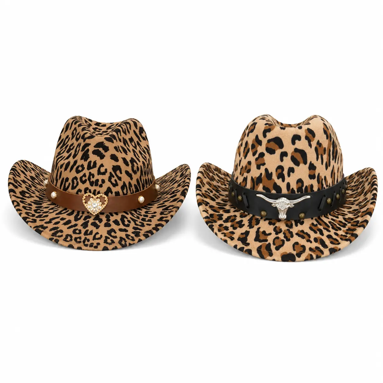 Unisex Leopard Felt Fedora Hat British Retro Wool Jazz Hat Western Streetwear Top Hat Clearance vintage cowboy