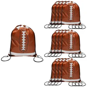 14" x 18" Large Football Nonwoven Drawstring Backpacks - 12 Pc.
