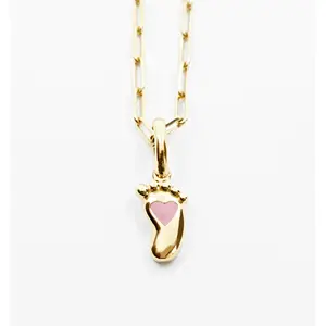Pink Baby Foot Necklace