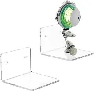 4 Inches Clear Small Wall Shelves, 4mm Thickness  Small Floating Shelf for Figures, ,  Cameras, Speakers, -Proof, 2 Pack