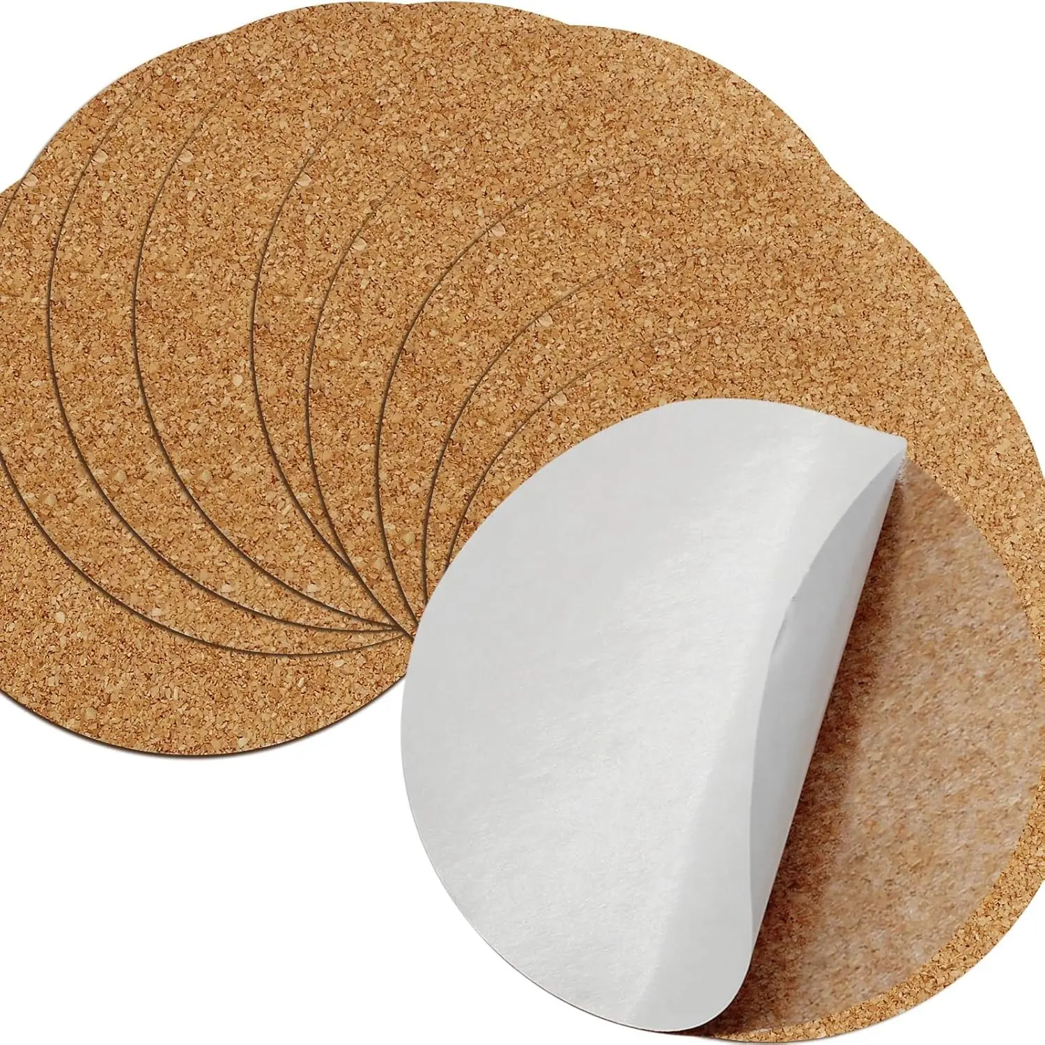 60 PCS 4" Round Self Adhesive Cork Sheets Strong Adhesive Backed Cork Coaster Bottoms Backing for DIY Crafts