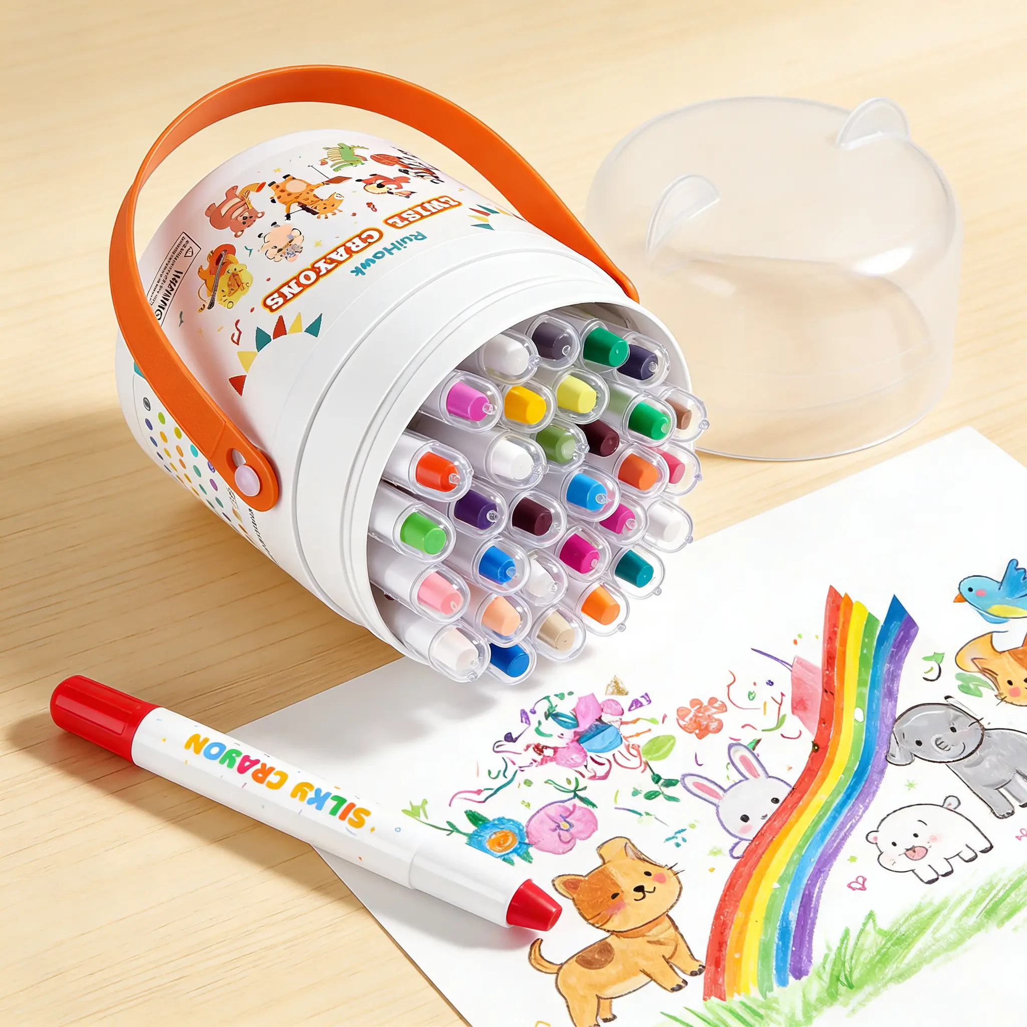 Ruihawk 36-Color Twistable Crayons Set for Toddlers & Kids Ages 1+ Non-Toxic Washable Easy-Grip Design Perfect Coloring Gift for Boys & Girls
