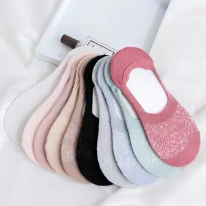 5/10 Pairs of Soft, Comfortable, and Breathable Mixed Color Lace Boat Socks, Lightweight and Suitable for Daily Outdoor Wear, Minimalist Basic