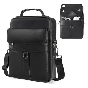 Laptop Leather Sleeve, Suitable for 10/11.6/13.6/14.1 Inch Sizes, Protective Portable Bag Shoulder Travel Bag with Handle Accessories Pocket, Tablet Sleeve Pouch