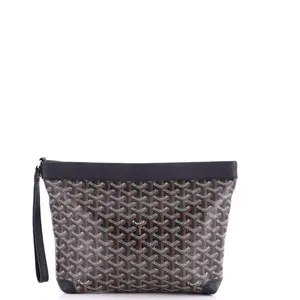 Pre-owned Goyard Canvas Coated Clutches & Wristlets Goyardine Conti Pouch Coated Canvas by Rebag