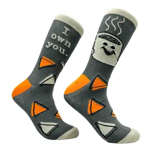 Women's I Own You Coffee Socks Funny Caffeine Addict Novelty Footwear Funny Graphic Socks Comfortable Fitted Spandex Cotton