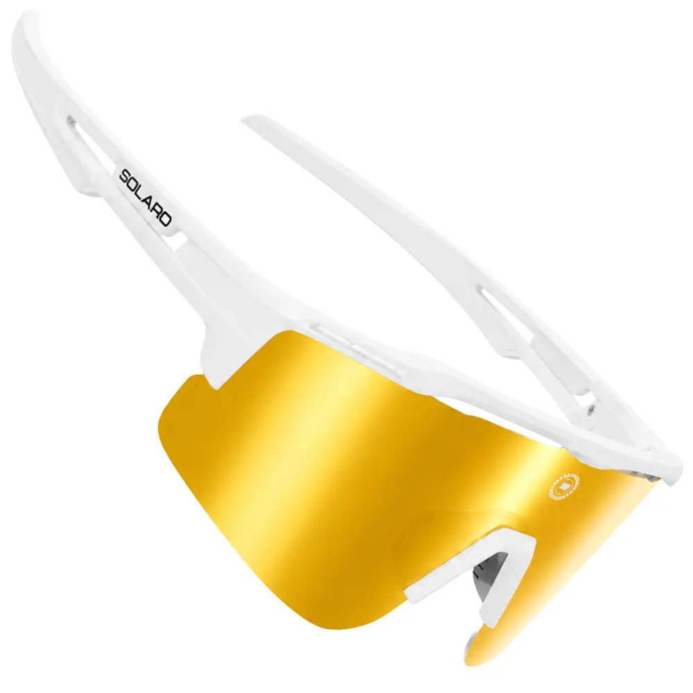White Gold Baseball Sunglasses for Running, Softball, Sports and more. | Includes 3 Lenses