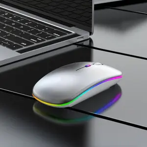 Wireless Mouse, Computer Mouse , Colorful Backlit  Silent Mode Gaming mouse, 2.4G USB, Bluetooth mouse