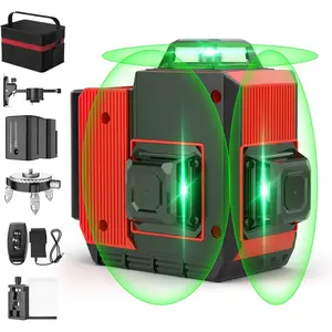 Swiilpo 12 Lines Laser Level 3x360 °         Self Leveling Green Laser Level,3D Green Cross Line for Construction and Picture Hanging,Laser measurement calibration tool,with 2 Rechargeable Battery and Tool KitQuesearQuesear