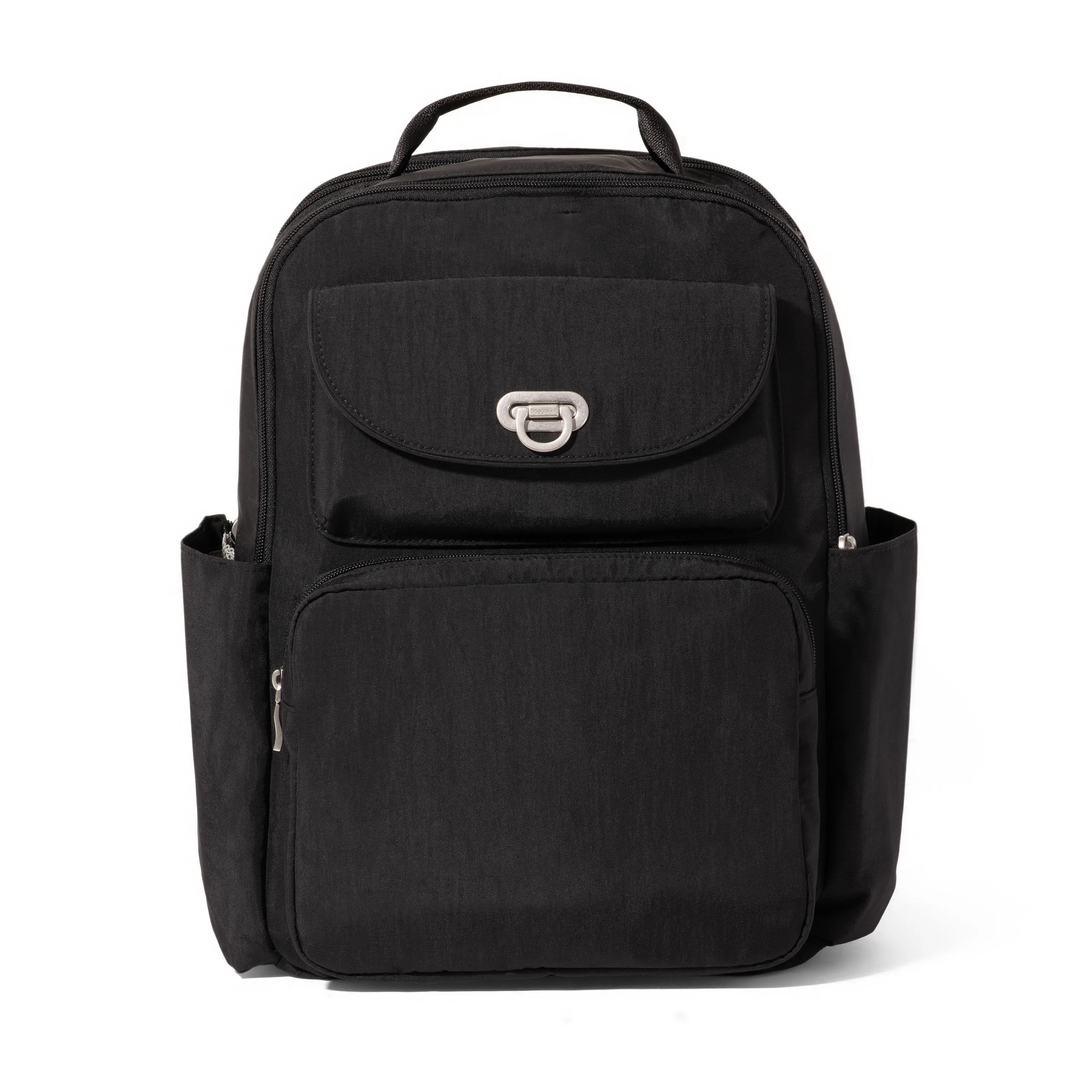 Baggallini Coastal Solid Laptop Backpack - A Practical Laptop Travel Bag for Everyday Carry and International Travel with Expandable Pockets, Unisex, Flip Lock