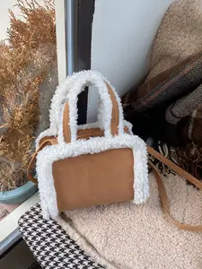 Autumn Winter New Matte Leather Fur Handbag, Fashion Vintage Versatile Crossbody Faux Fur Small Bag for Women, Stylish and Cozy Accessory, Fashionable Handbag, Cross Body Bags