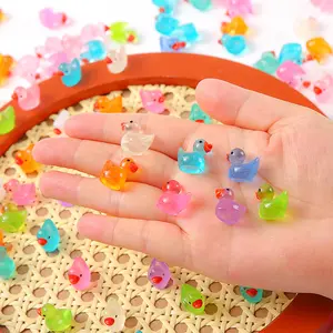 10pcs/20pcs Miniature Glowing Duck Decorations, Cute Resin Creative Ornament, Car Decoration, Party Gift, Birthday Present, Home Decor
