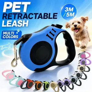 Automatic Retractable Dog Leash, One-Click Lock, Anti-Tangle Nylon Traction Rope, No Tangle Leash, Suitable for Small Medium Dogs, Training Use, Multiple Colors