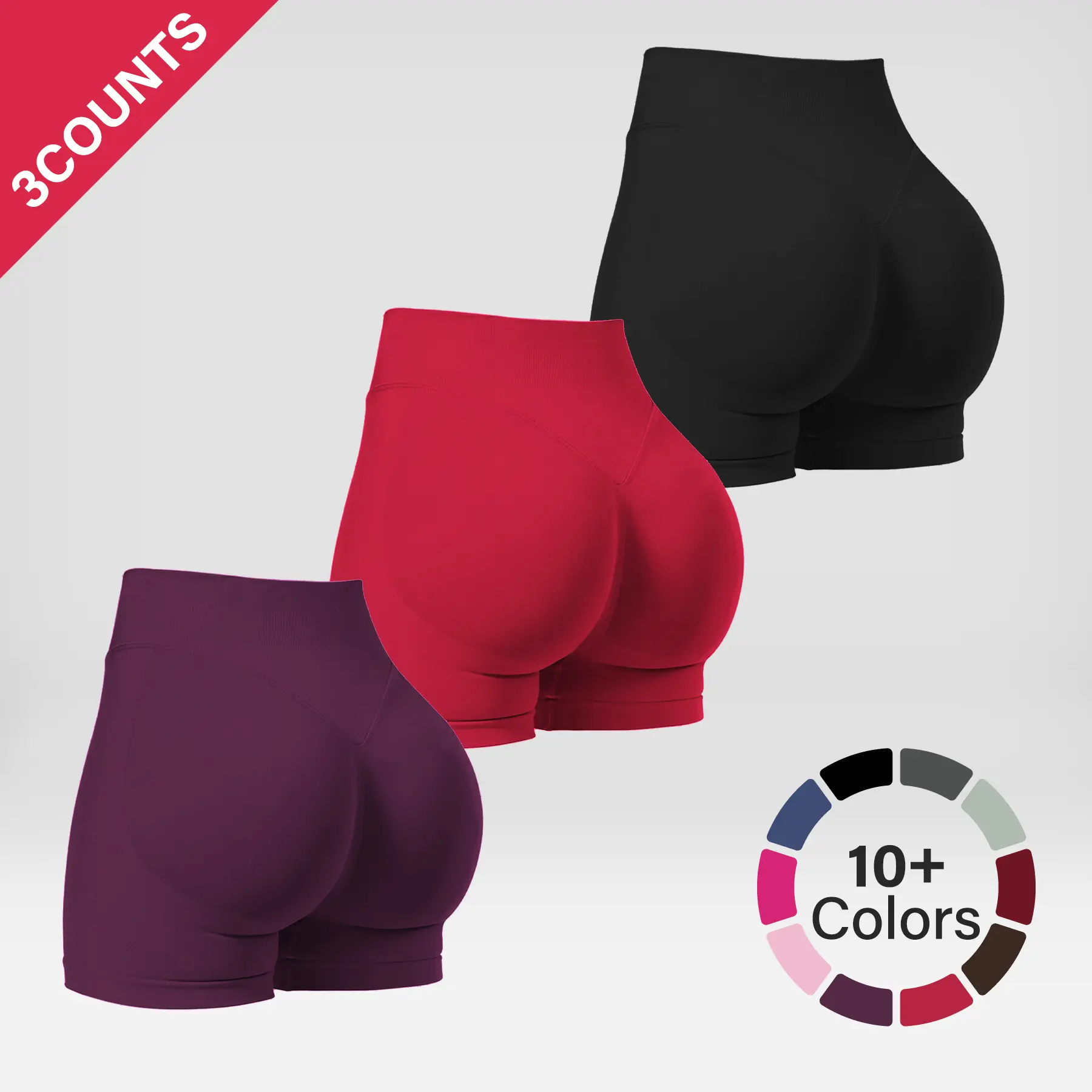 Summervibes Women's Seamless High Waisted Workout Shorts - BBL Effect Scrunch Butt Lifting Gym Biker Shorts, Squat Proof Tummy Control Yoga Athletic Shorts Set, Breathable Summer Activewear, Soft Stretchy Booty Shorts for Fitness