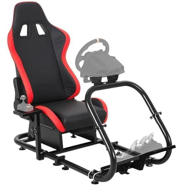 48.5x24.7x41in Racing Wheel Stand,Foldable Racing Simulator Cockpit for g923/g920/g29, Steering Wheel Stand & Foot Pedal Angle Adjustable,Sim Racing Cockpit for Thrustmaster t248p, Fanatec, Hori, Mad Catz.