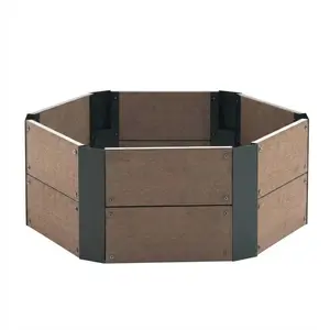 Garvee raised bed made of hexagonal wood, 80 x 80 x 29 cm, 30 cm deep, for outdoor use, planter box for vegetables, flowers, succulents, fruits, easy assembly, brown planter for lawn, yard, and terrace