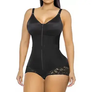 Large Size Colombian Faja Waist Trainer Full Body Shapewear For Women Tummy Control Hourglass Figure Unlined Plunge Thong Bodysuit