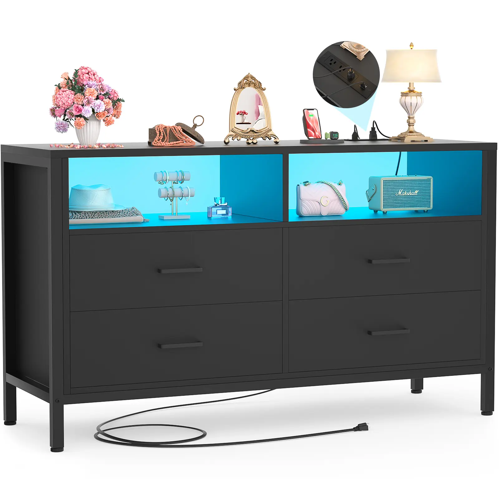 Black-4 Drawers