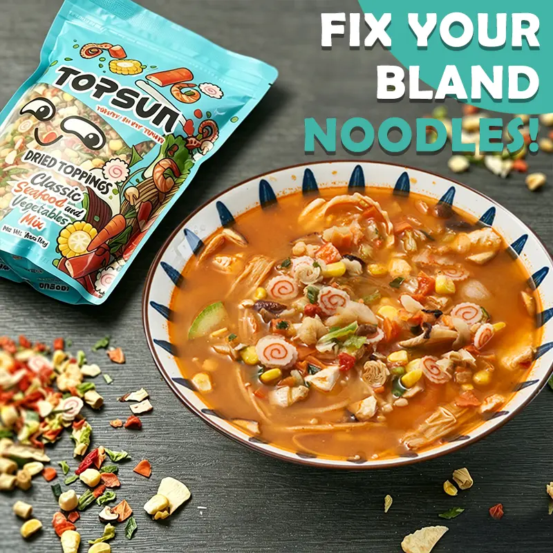 Ramen Toppings Mix - Seafood or Vegetable Upgrade Pack (14oz) | The Ultimate Instant Noodles Hack | Low Sodium Gluten-Free Non GMO | Whole Seafoods & Premium Veggies Mix