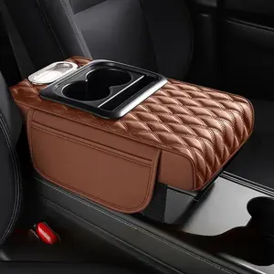 Car Storage Bag 4-in-1 Multi-Functional Heightening Pad for Glove Compartment Center Console Paper Towel Box Water Cup Holder Storage Case