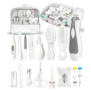 Baby Healthcare and Grooming Kit, Electric Safety Nail Trimmer Baby Nursery Kit, Newborn Care Kits with Hair Brush Comb for Newborn Infant Toddlers Baby Boys Girls Kids, Baby Shower Gifts (White)