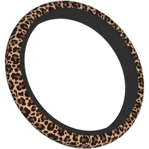 Leopard Steering Wheel Cover,  Universal  Steering Wheel Covers for Women & Men, 15 Inch Anti-Slip Neoprene Stretchy  Accessories Case for   SUV