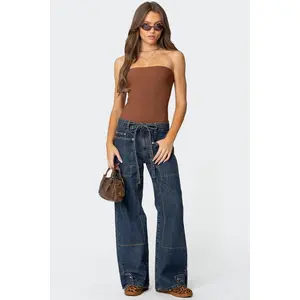 Funky Stitch Low Rise Baggy Jeans