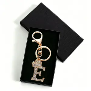 E - Elegant Gold Letter Keychain with Crystal, A-Z Alphabet Pendant Charm for Handbag, Car Keys, Mother's Day & Special Gifts