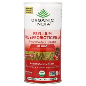 Organic India Psyllium Pre & Probiotic Fiber, Orange, 10 oz (283.5 g)