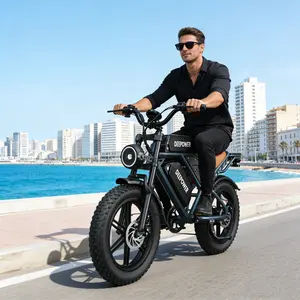 DEEPOWER Adult Carbon Steel Frame Electric Bike - 1500W Motor, 48V 20/35/60Ah Removable Quick-Charge UL 2849 Certified Battery, 125Mile Range, 20" All-Terrain Fat Tires, Full Suspension Off-Road E-Bike for Off-Roading & Mountains, With Load Capacity