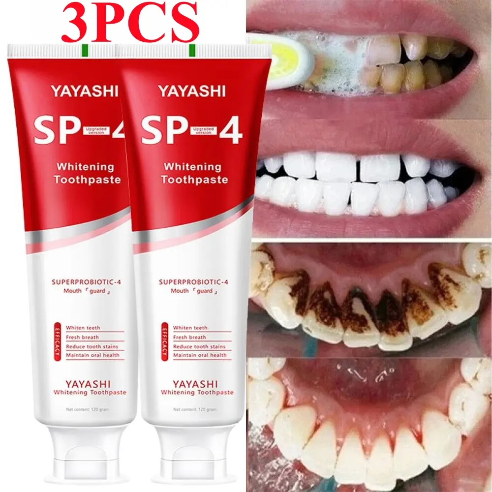YAYASHI SP4 Probiotics Teeth Whitening,Helps Remove Surface Stains,Whitens Teeth,Deep Cleaning Care,Strengthens Tooth Enamel,Protects Against Cavities healthy toothpaste pasta dental oral health natural oral