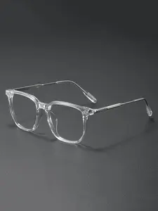 Vintage Trendy Classic Blue Light Blocking Business Punk Square Frame Decorative Glasses, Perfect for Everyday Wear for Both Men And Women, And an Ideal Gift Choice