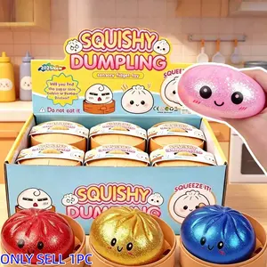 Glitter Dumpling Stress Relief Toy, Colorful Sensory Plaything, Soft Compression Toy for Parties, Birthday, Christmas Gifts, Squishy Sensory Fidgets