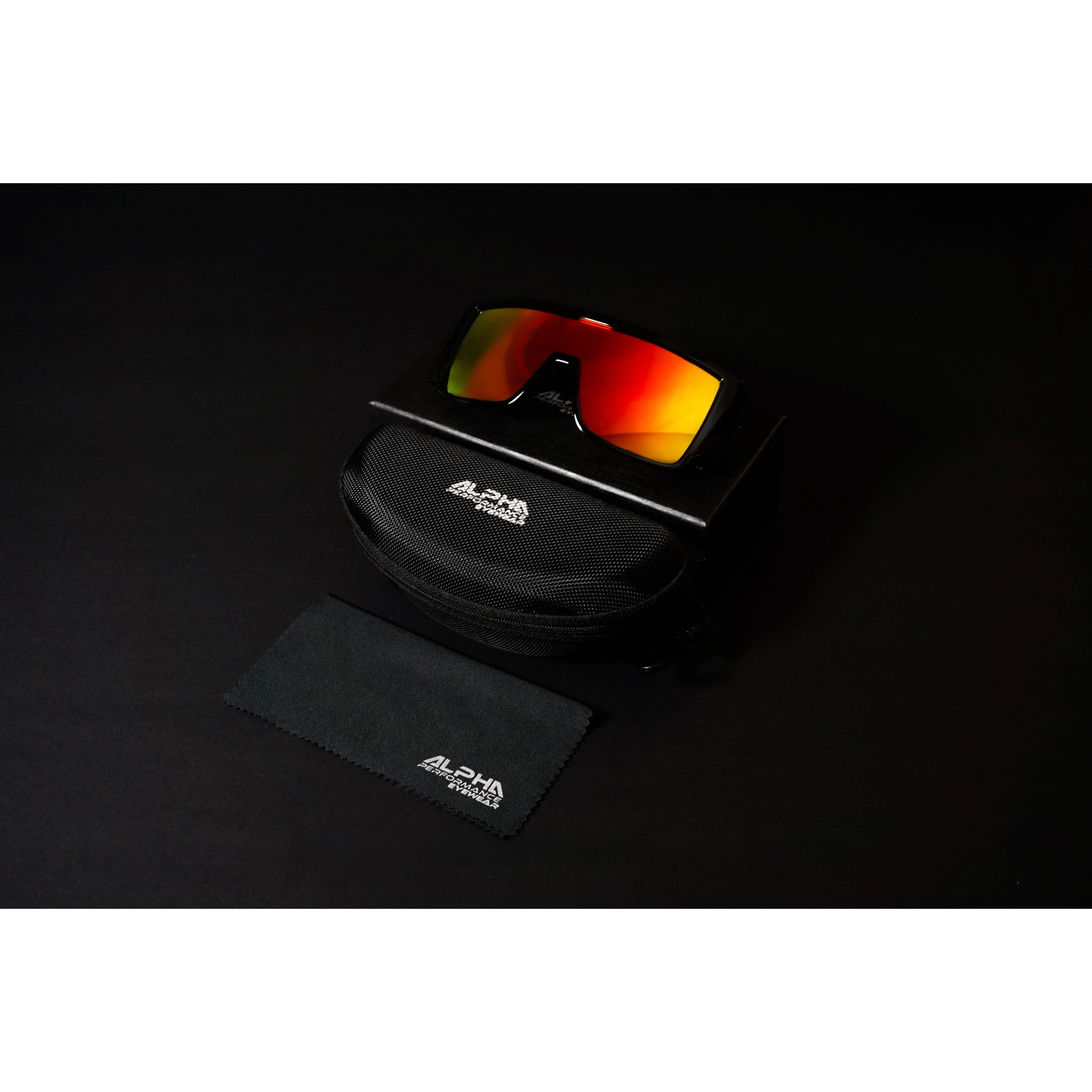 Ruby Red Mirror Sunglasses w/ Hard Shell Case