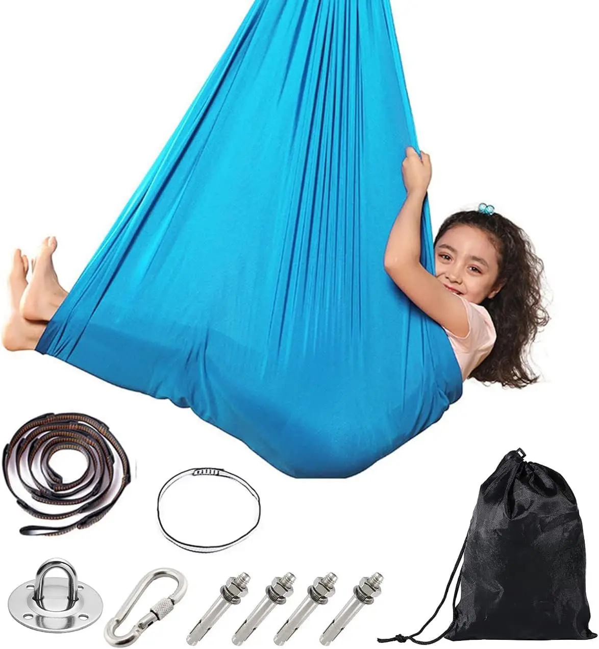 Sensory Swing Seat for  Special Need Hardware Included, Indoor Outdoor Hanger for Calming & Relaxing, Cuddle Swing Happy for ,   Aspergers Snuggle Swing Hammock Sensory Chair