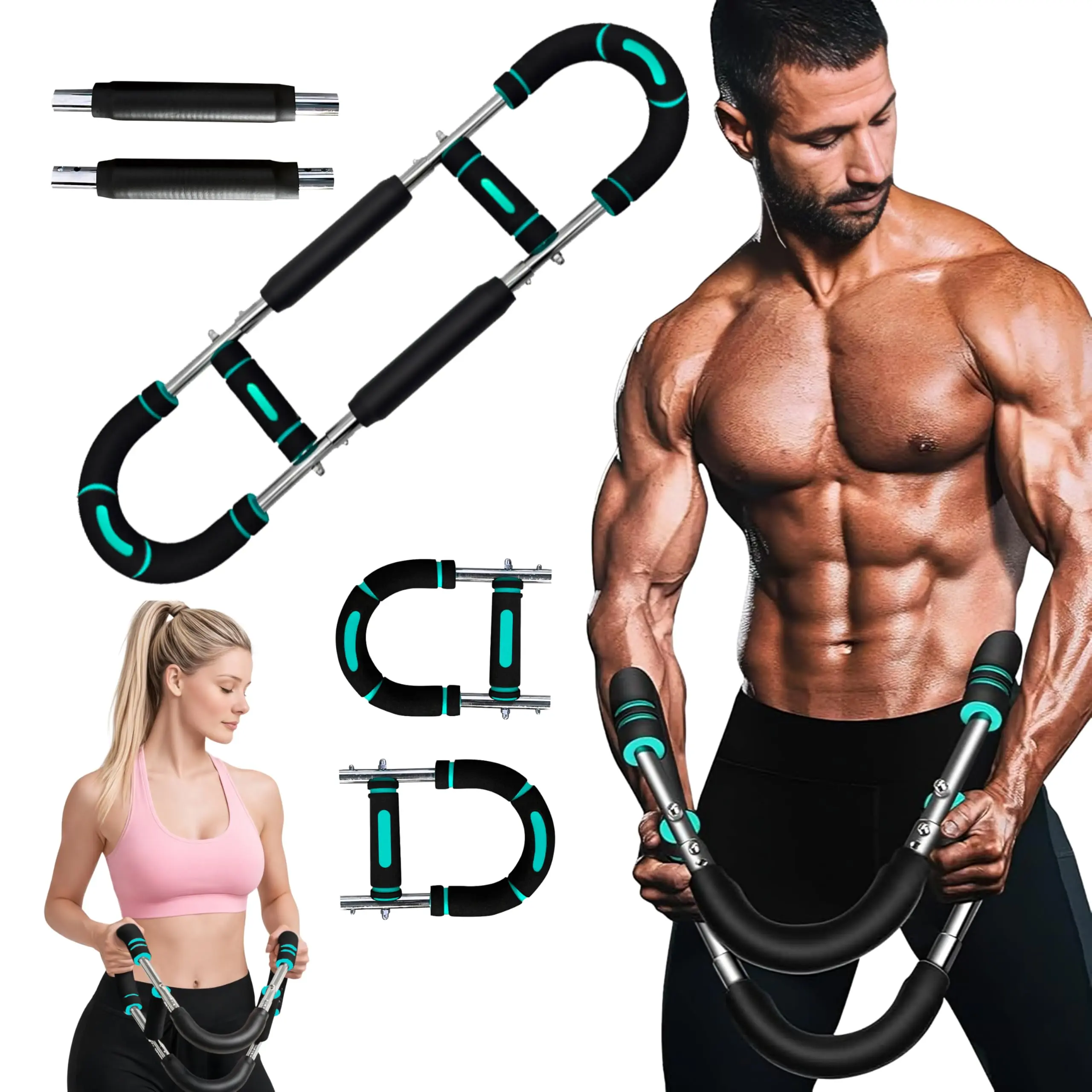 Power Twister Arm Trainer with Adjustable Spring Resistance, Portable Chest Expander for Men and Women, Detachable Home Gym Fitness Exercise Accessory, Fitness Exercise Accessories, Exercise Resistance Band