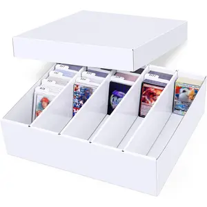 5 Row Trading Card Storage Box, 1 Pack Cardboard Storage Box with Divider for Mtg, Tcg, Sports Cards
