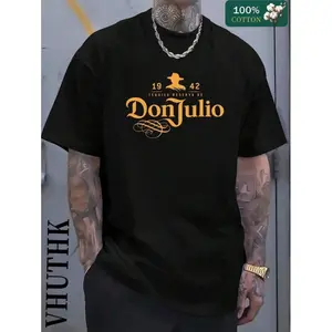 180g[100%cotton]Men's Summer Round Neck Short Sleeved Casual Pure Cotton 1942 DonJulioCasual Short-Sleeve T-Shirts For Men And Women